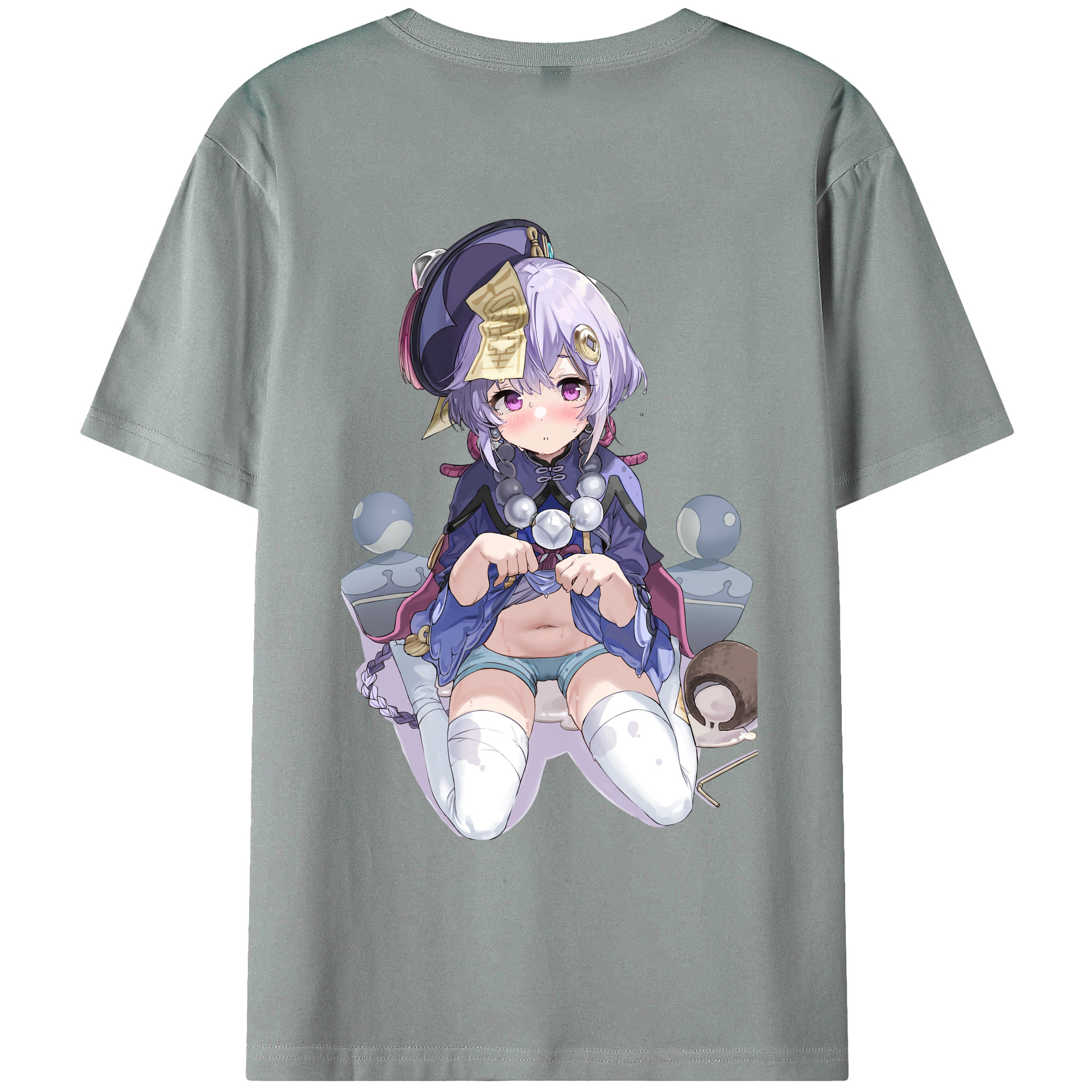 げんし神 七七 なな  genshin Nana 綿100％ メンズ半袖Tシャツ（バックプリント） 通気性